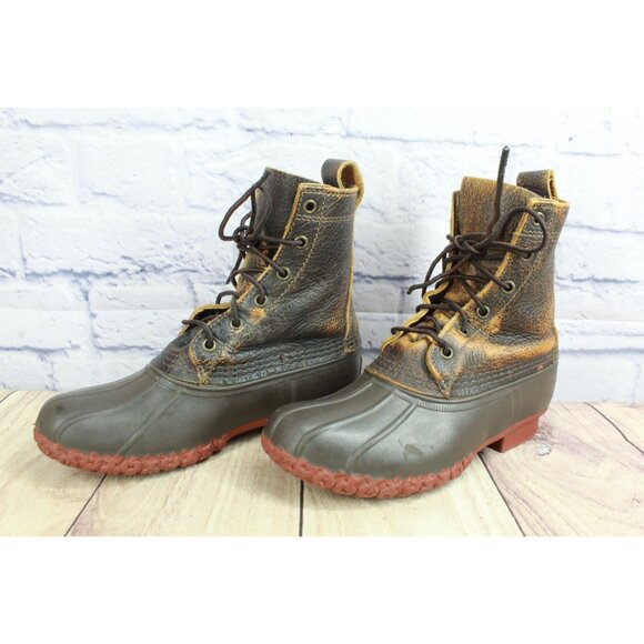 LL Bean Bean Boot Bison Dark Brown Brick Red Size 6 M - Picture 2 of 10
